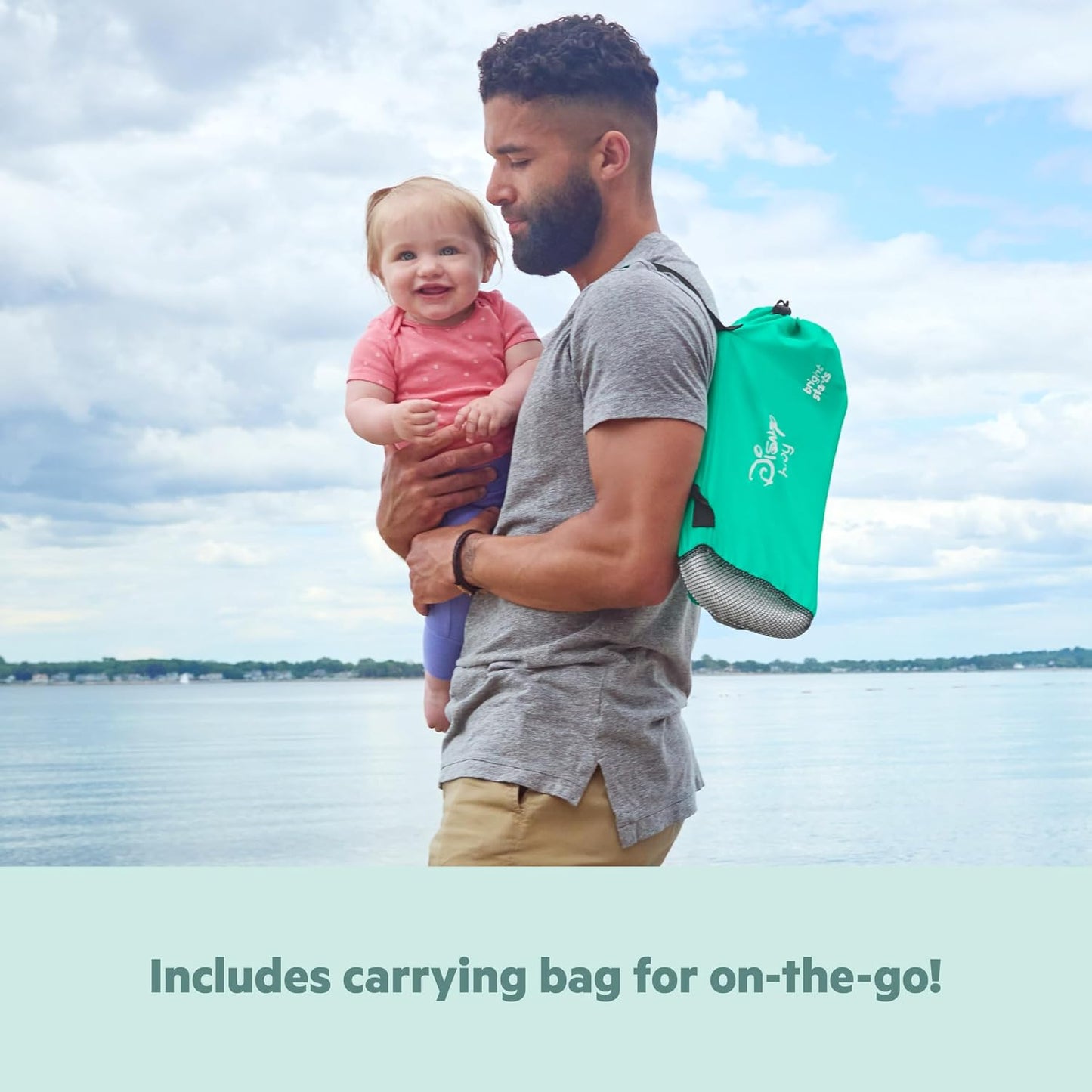Bright Starts Pop 'N Sit Portable Booster, Indoor/Outdoor Use, Floor Seat with Feeding Tray, Teal, 6 Mos - 3 Yrs
