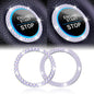 LivTee 2 PCS Crystal Double Rhinestone Car Engine Start Stop Decoration Ring, Bling Car Interior Accessories for Women, Push to Start Button Cover Sticker, Automotive Decals, Light Green