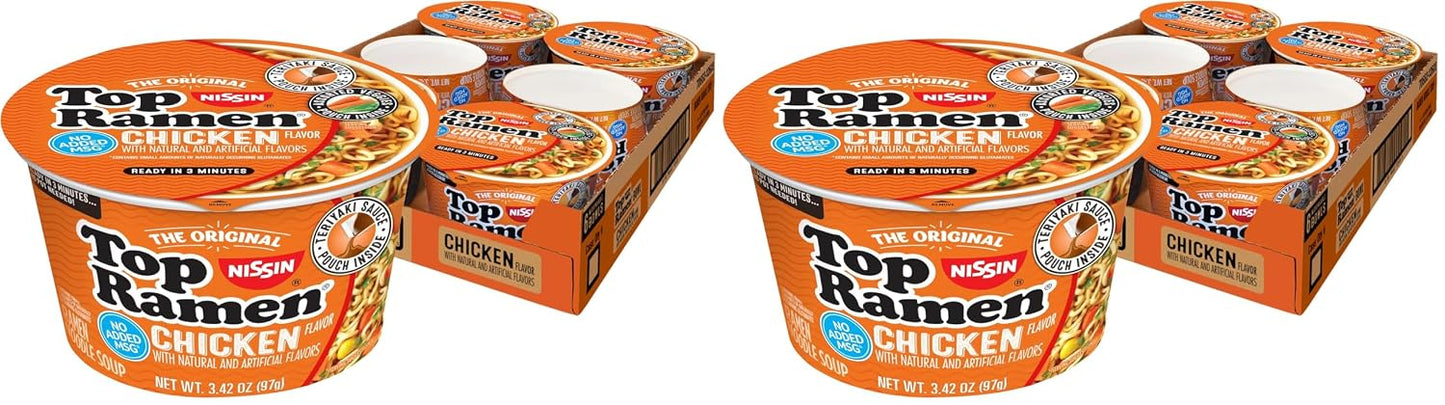 Nissin Top Ramen Noodle Soup, Chicken, 3 Ounce (Pack of 24)