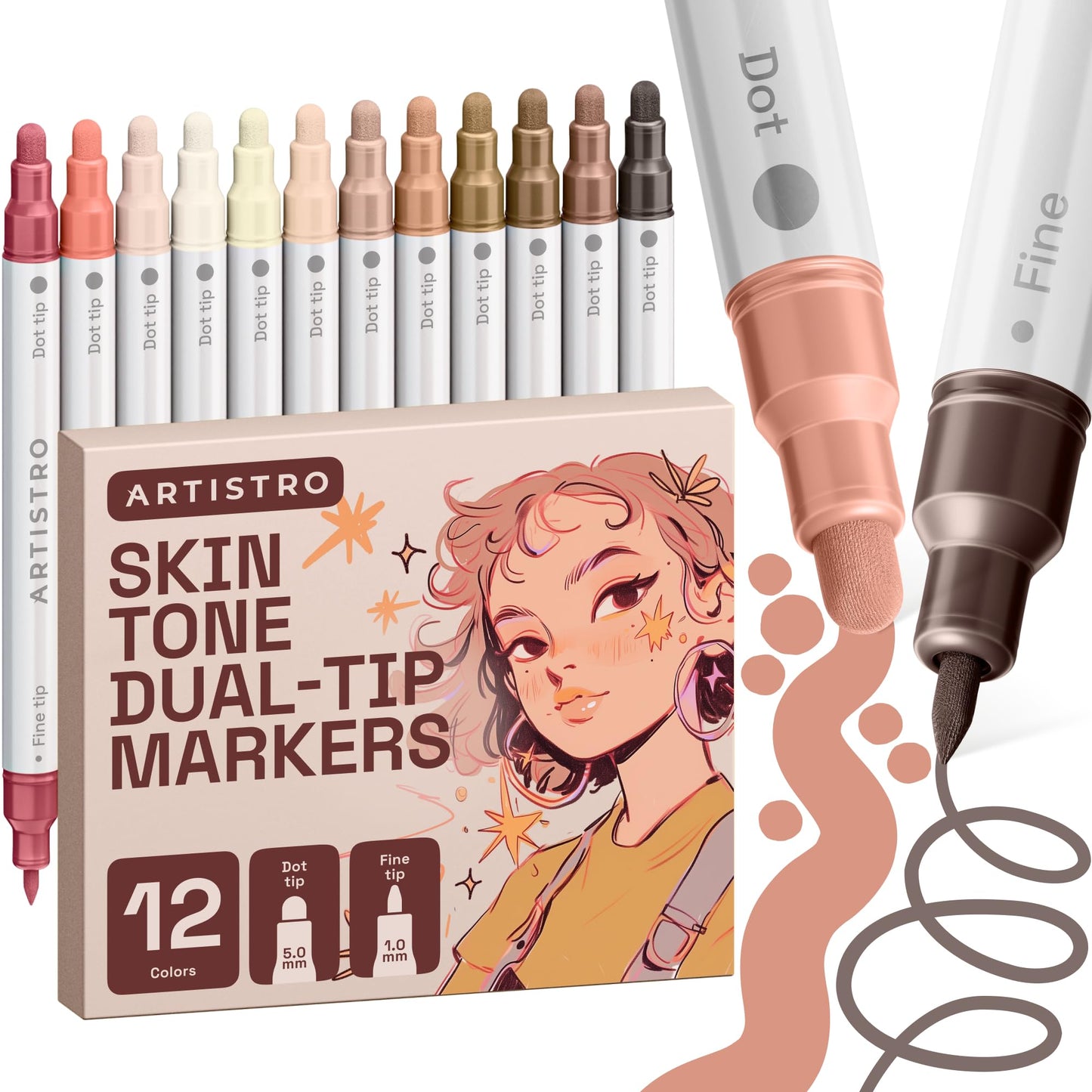 ARTISTRO Dual-Tip Acrylic Paint Marker Pens - Set of 36