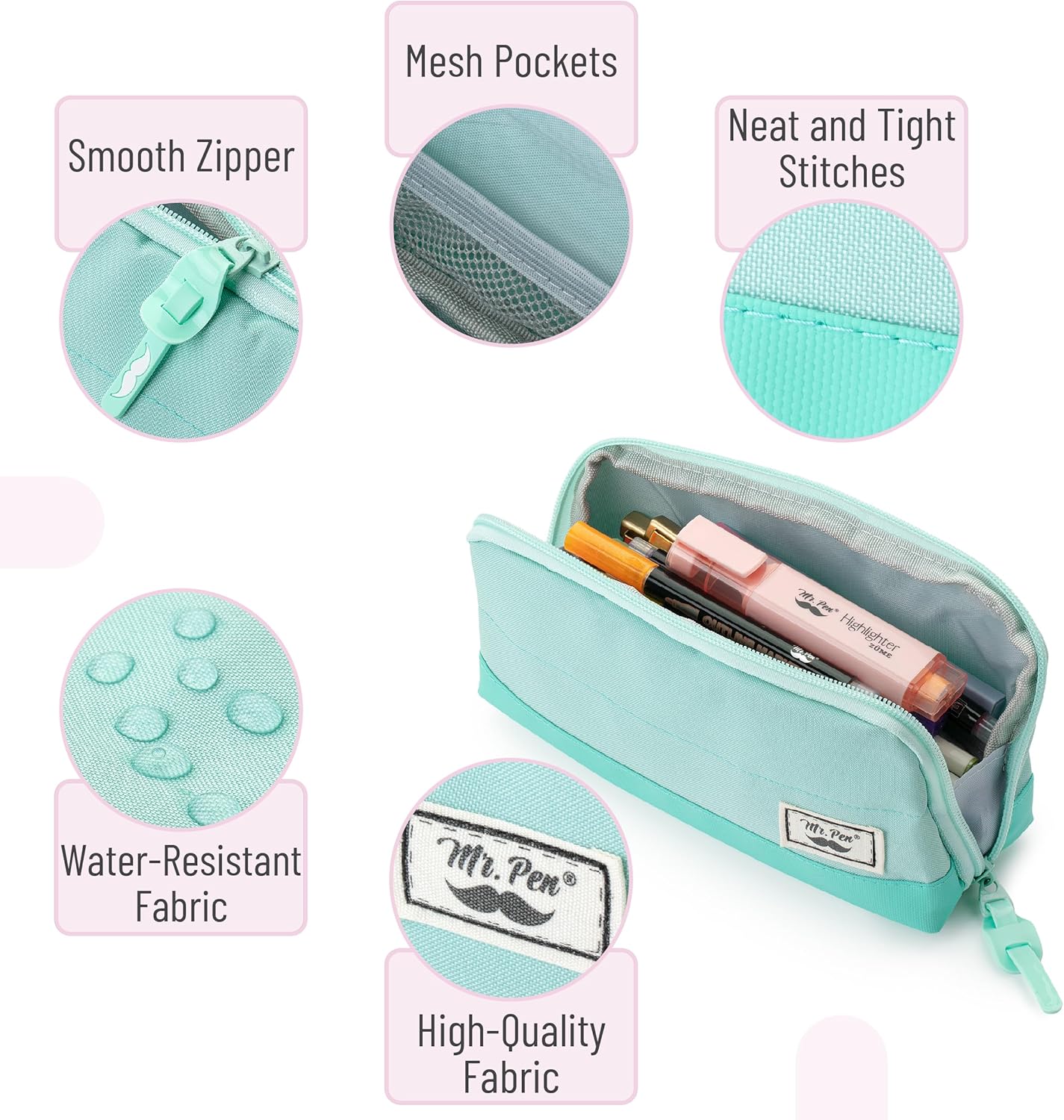 Mr. Pen- Wide-Opening Pencil Case, Triangle Design