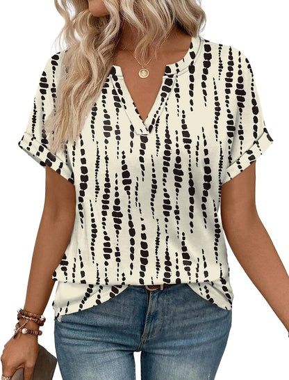 WIHOLL Womens Blouses Spring Tops Short Sleeve Shirts Dressy Casual Summer Vacation Fashion Clothing 2026