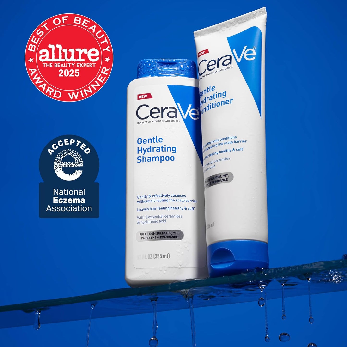 CeraVe Gentle Hydrating Shampoo with Hyaluronic Acid for Hair & Scalp, 12oz