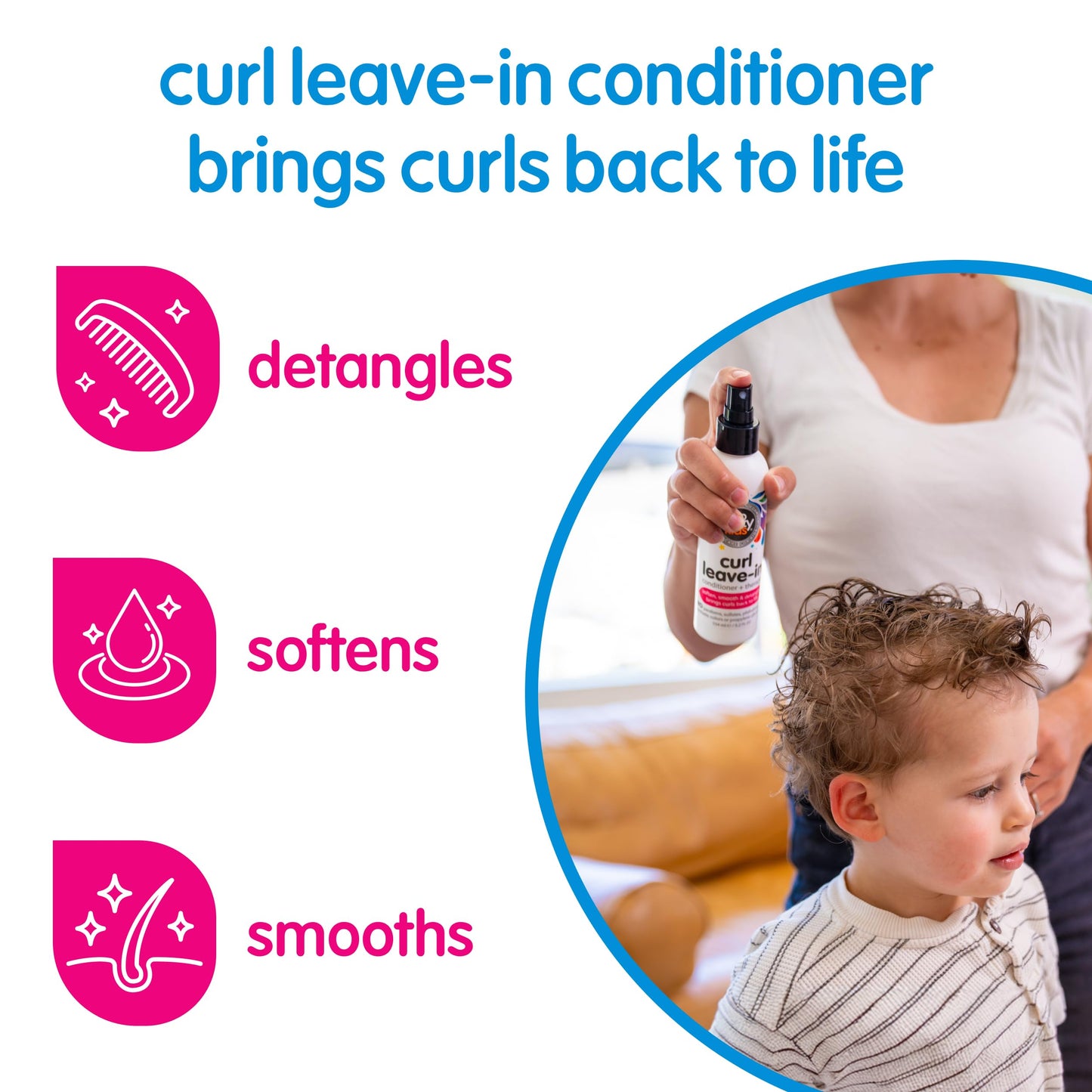 SO COZY Kids Curl Leave In Conditioner + Therapy Spray, 5.2 Fl Oz