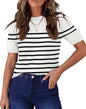 RUMIA Short Sleeve Sweater for Women Lightweight Business Casual Tops