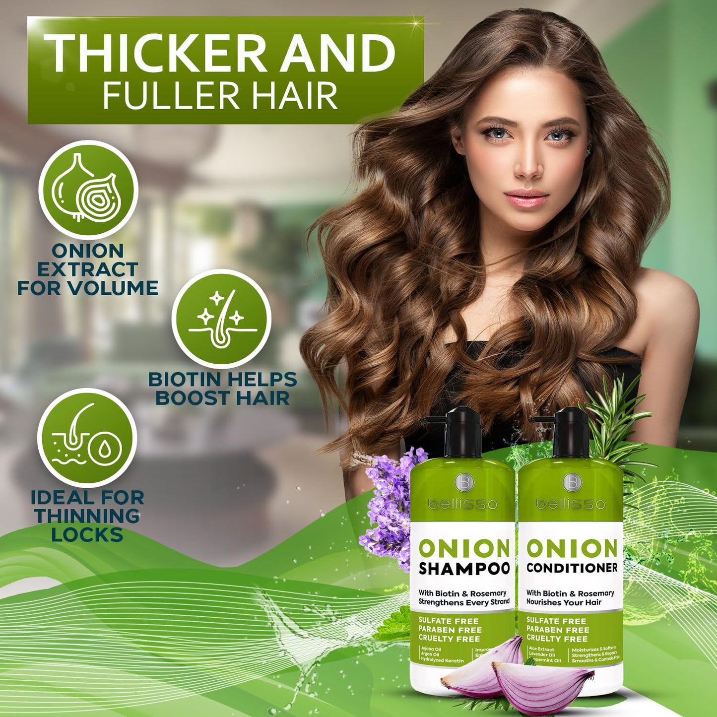 Caffeine Shampoo and Conditioner Set - Volumizing Products for Women and Men - Thickening, Volume Boosting Formula for Thinning and Fine Hair - Sulfate Free, No Parabens - Hydrating, Salon Grade