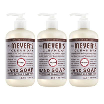 MRS. MEYER'S CLEAN DAY Hand Soap, Basil Scent, 12.5 Fl Oz Bottle - 3 Pack