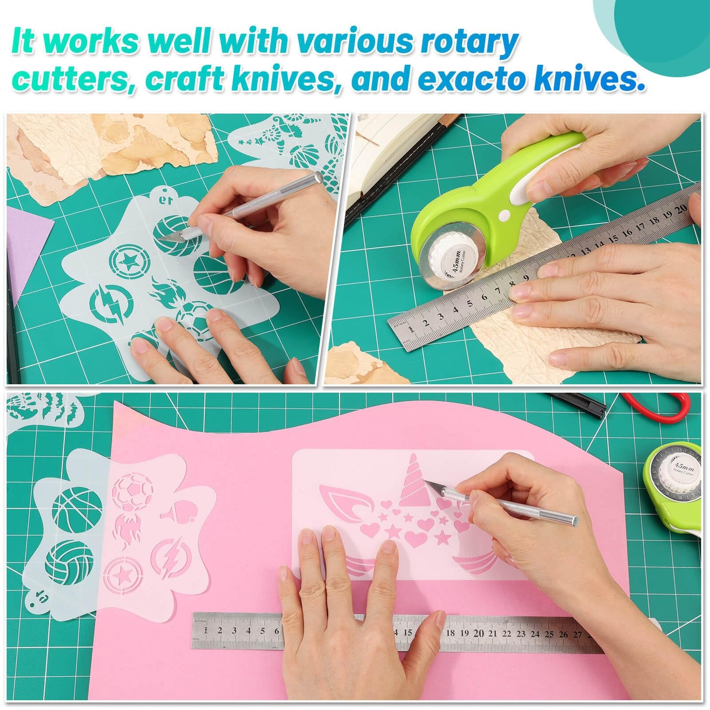 anezus Self Healing Sewing Mat, 12inch x 18inch Rotary Cutting Mat Double Sided 5-Ply Craft Cutting Board for Sewing Crafts Hobby Fabric Precision Scrapbooking Project