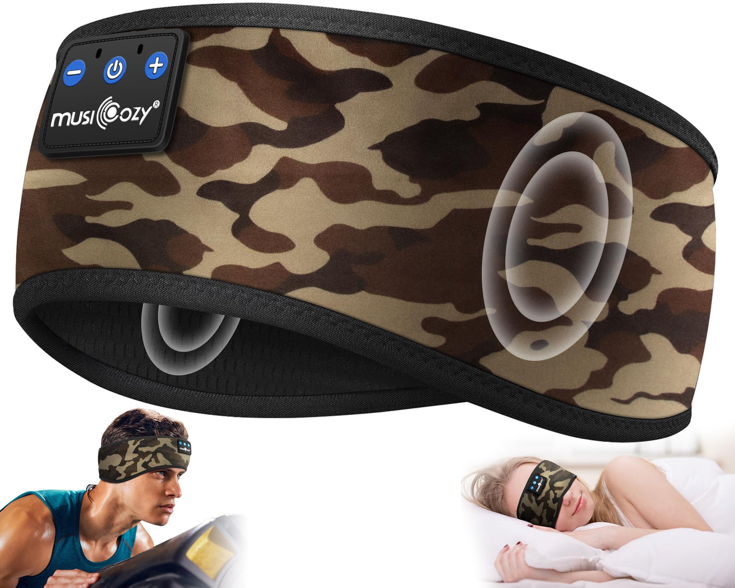MUSICOZY Sleep Headphones Bluetooth Headband Headphones for Side Sleepers