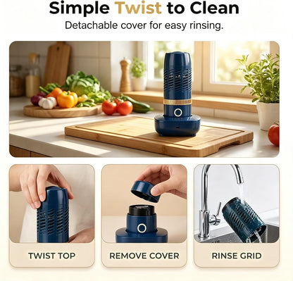 Vegetable Fruit Cleaner Machine, Portable Waterproof Purifier Device Blue