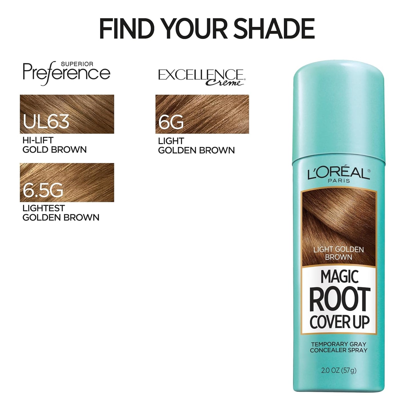 L'Oreal Paris Magic Root Cover Up Gray Hair Spray, 100% Gray Hair Coverage with Buildable, Lightweight, Transfer-Resistant, and Temporary Formula, Ammonia-Free, Dark Blonde, 2 oz (1 Count)