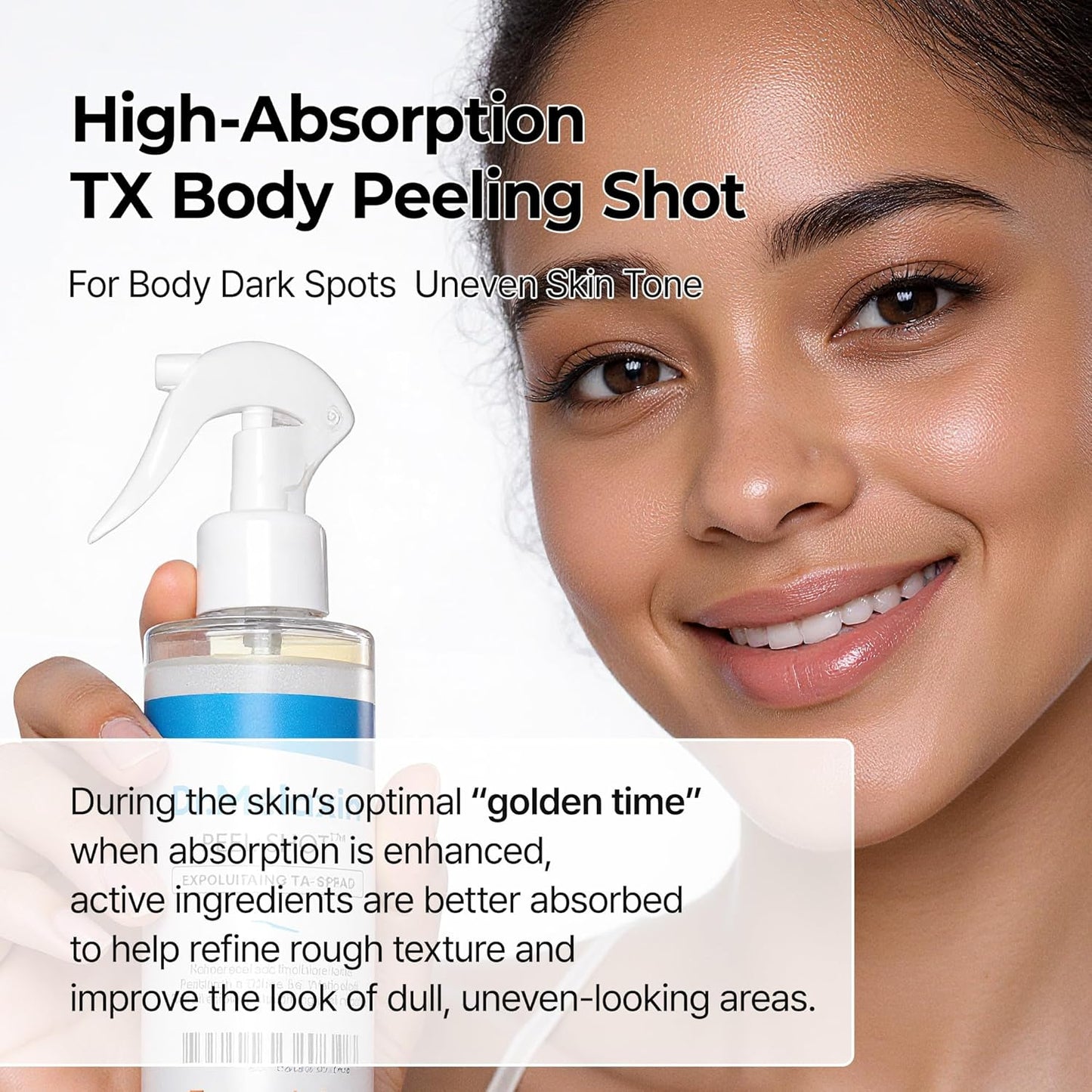 Dr.Melaxin Peel Shot Exfoliating TX-Spray 6.76 fl.oz - 99% Tranexamic Acid and Niacinamide Body Exfoliator Spray for Uneven Skin Tone, AHA PHA Body Peel for Rough Skin, K-Beauty Body Brightening