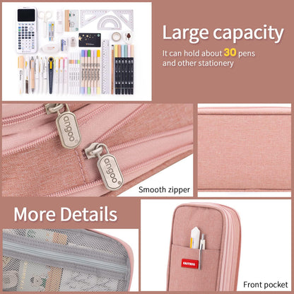 EASTHILL Big Capacity Pencil Case Large Pencil Pouch Stationery Pen Bag for Teen Girls-Green