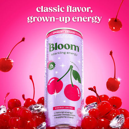 Bloom Nutrition Zero Sugar Energy Drink, Apple Crisp, 12oz 12pk