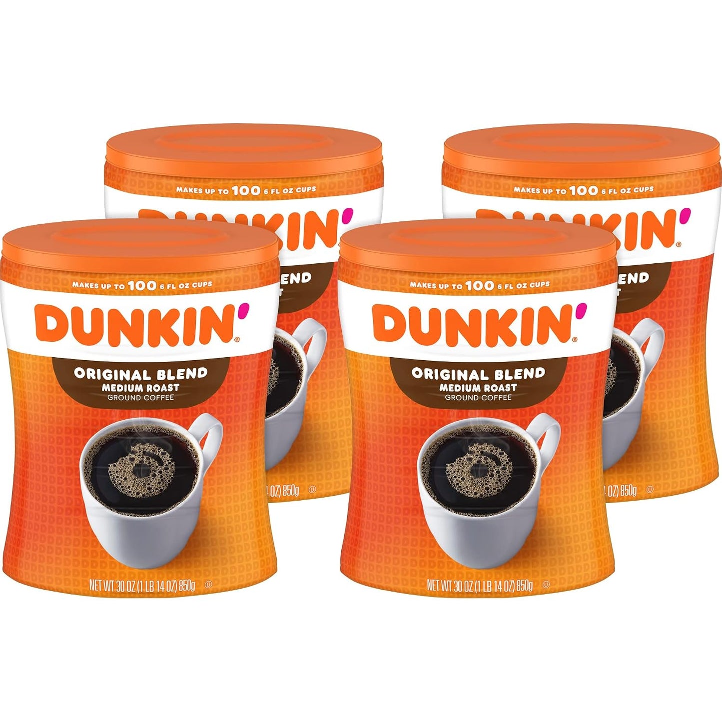 Dunkin’ Original Blend Medium Roast Ground Coffee, 30 Oz. Canister