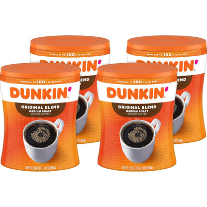 Dunkin’ Original Blend Medium Roast Ground Coffee, 30 Oz. Canister