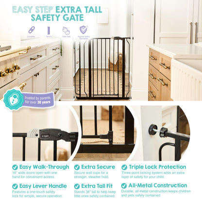 Regalo Safety 29"-38.5" Easy Step Baby Gate, Bottom of Stairs & Doorways