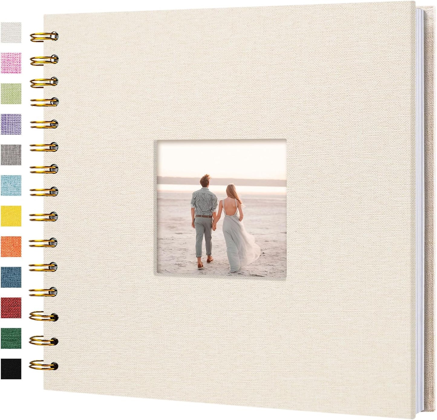 12"x12" Scrapbook Photo Album Linen Cover 40 Sheets 80 Pages White Paper