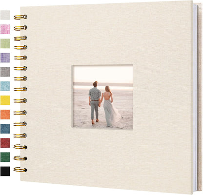 12"x12" Scrapbook Photo Album Linen Cover 40 Sheets 80 Pages White Paper