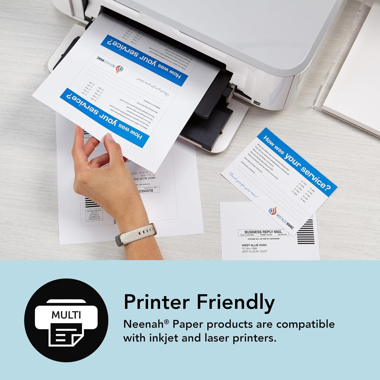 Neenah Index Cardstock, 8.5" x 11", 90 lb./163 gsm, White, 300 Sheets, Lightweight, 94 Brightness - EXTRA SHEETS, MORE VALUE! (91437)