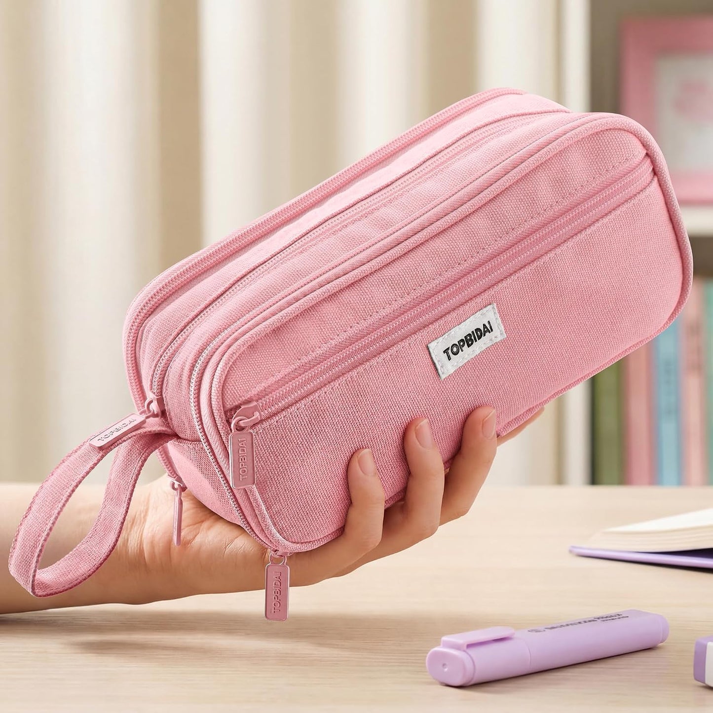 TOPBIDAI Large Pencil Case Pouch for Girls Boy Women Men Adults
