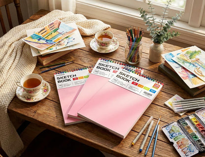 Soucolor Sketch Book 9" x 12", 100 Sheets Kids Art Sketchbook Drawing Pad