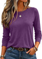 Zeagoo Women's Casual Shirts Long Sleeve Tops Crewneck Tshirts Fall Clothes