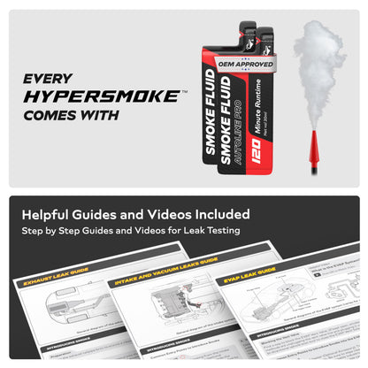 AutoLine Pro HyperSmoke™ Automotive Smoke Machine EVAP Vacuum Leak Tester – Adjustable Pressure – OEM Approved Smoke Fluid – Built-in Air Compressor Motor – Includes Cone and Gas Cap EVAP Adapter.