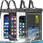 Waterproof Phone Pouch,2 Pack Black White Phone Waterproof Case,Cell Phone Dry Bag,Protection Level: IP68,Beach Cruise for Apple iPhone,Samsung,and More,Lanyard Included,(Fits Up to 8.3”),Black,White