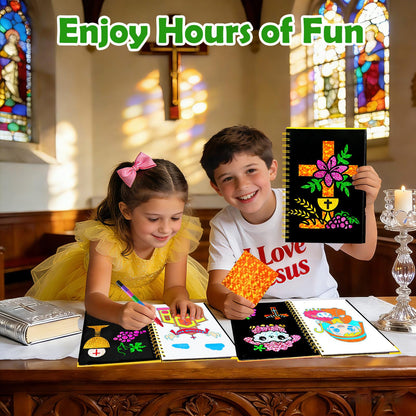 FUNNYB&G Foil Art Craft Kit for Kids, Sparkly Birthday Gift Toy for Boys