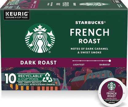 Starbucks K-Cup Coffee Pods, Dark Roast Hot or Iced Coffee, French Roast, 96 Keurig Pods