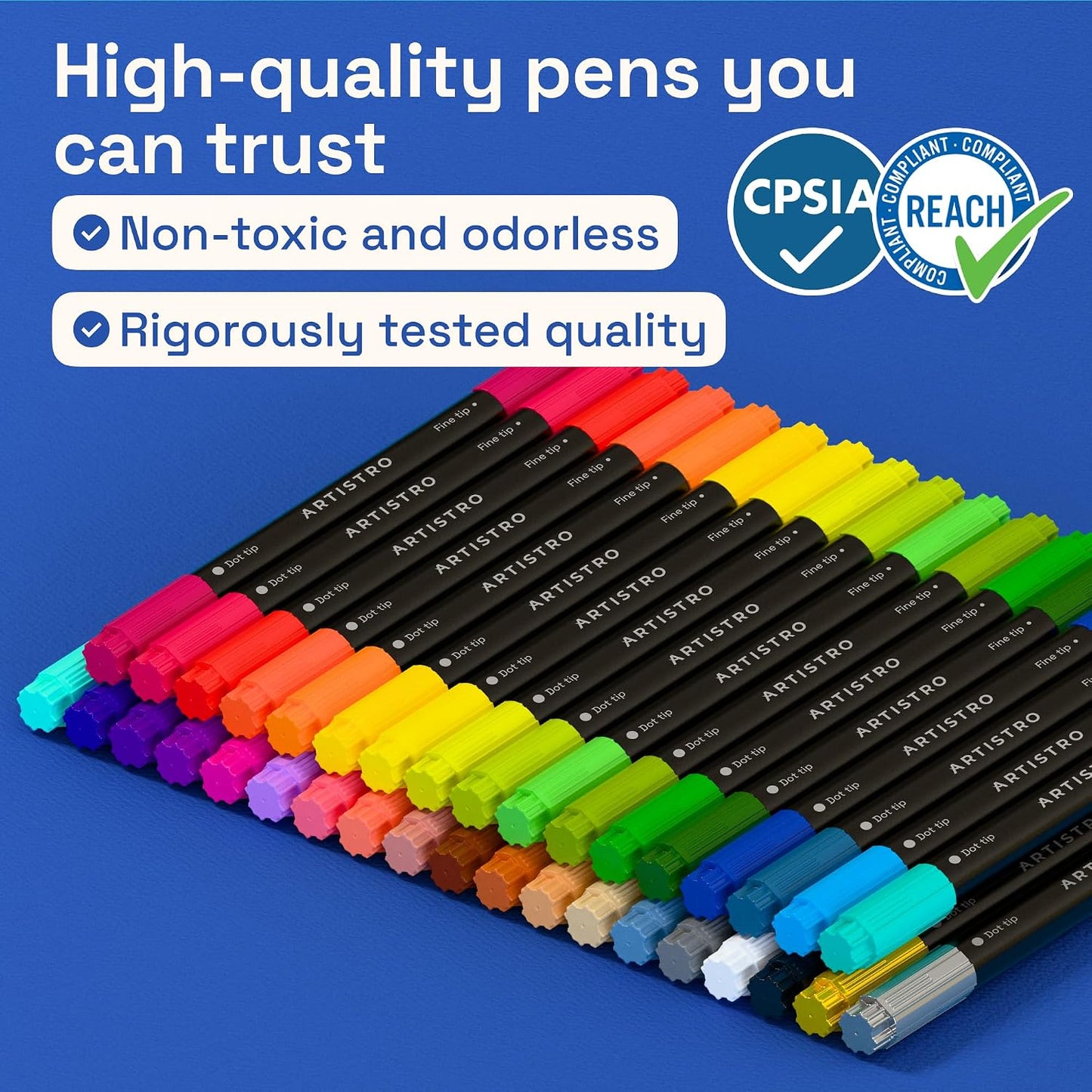 ARTISTRO Dual-Tip Acrylic Paint Marker Pens - Set of 36