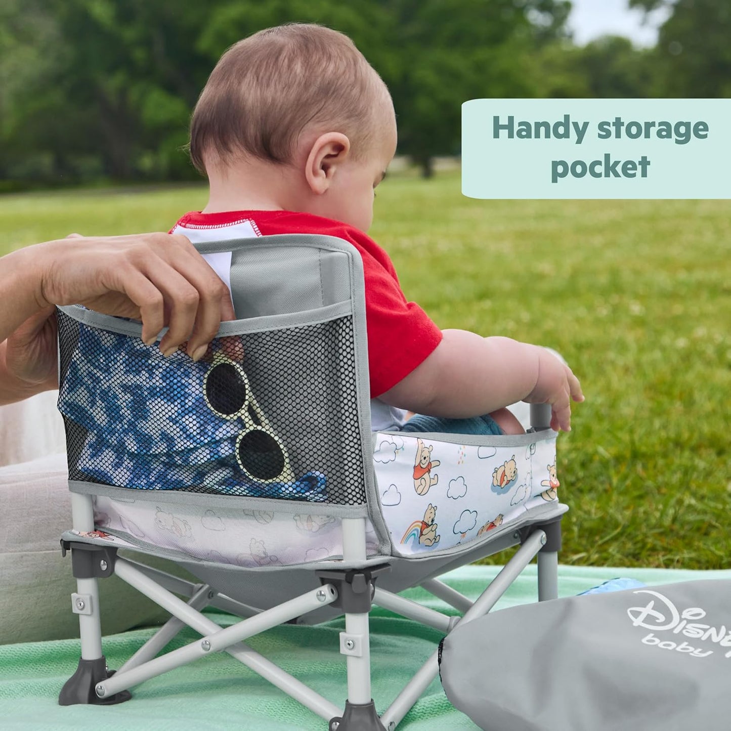 Bright Starts Pop 'N Sit Portable Booster, Indoor/Outdoor Use, Floor Seat with Feeding Tray, Teal, 6 Mos - 3 Yrs