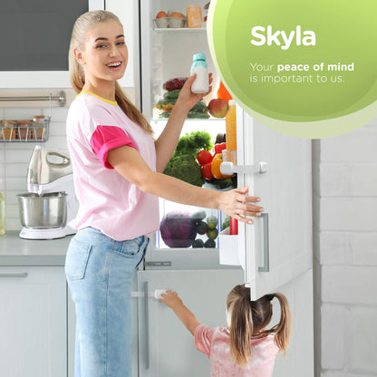 SKYLA HOMES Child Safety Cabinet Locks, White, 8 Pack