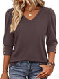 Zeagoo Womens 3/4 Sleeve V Neck T Shirts Dressy Casual Tops