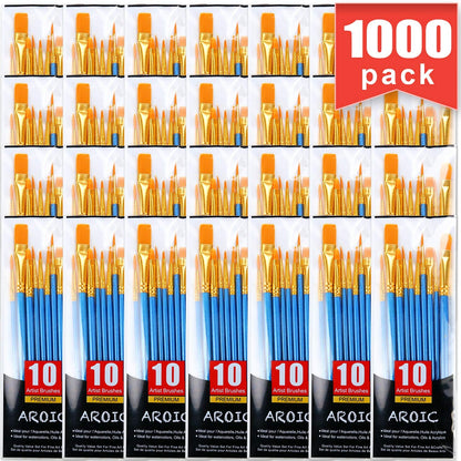 AROIC 10 Pcs Paint Brushes, Acrylic Oil Watercolor Painting Brush Set