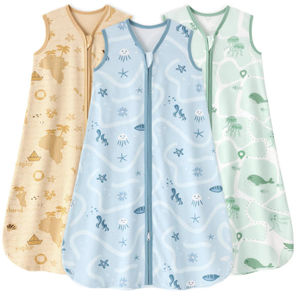 Yoofoss Baby Sleep Sack 0-6 Month 0.5TOG 100% Organic Cotton 2-Way Zipper
