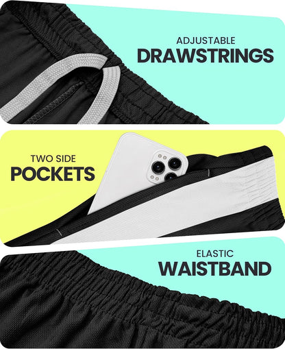 Breathable Mesh Mens Athletic Shorts Loose-Fit Quick Dry Running Gym Shorts