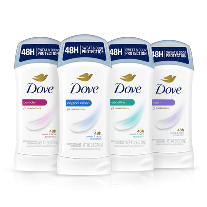 Dove Antiperspirant Deodorant Stick Original Clean 2.6 oz 2PK