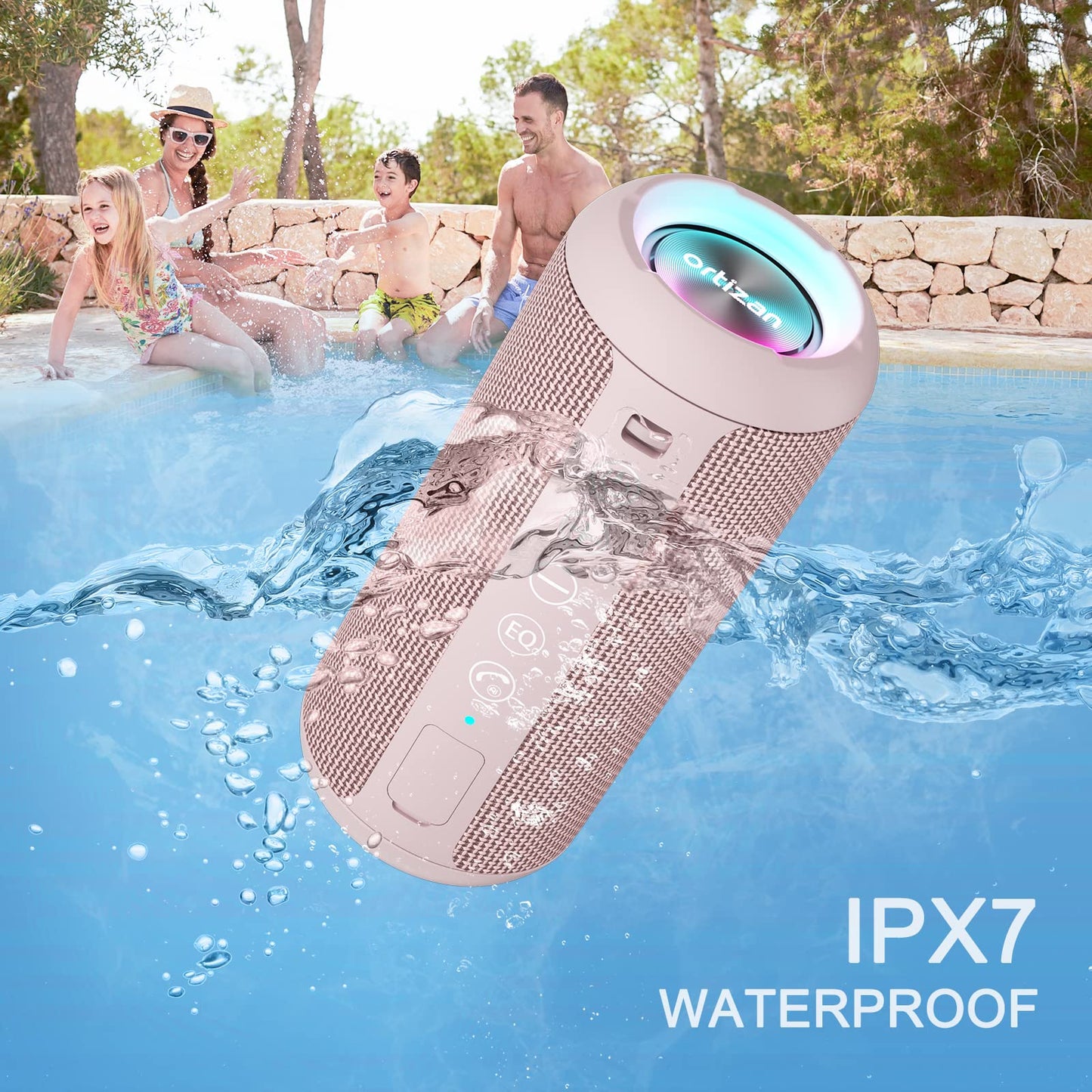 Ortizan X10 Portable Bluetooth Speaker (1st Gen), IPX7 Waterproof, Wireless