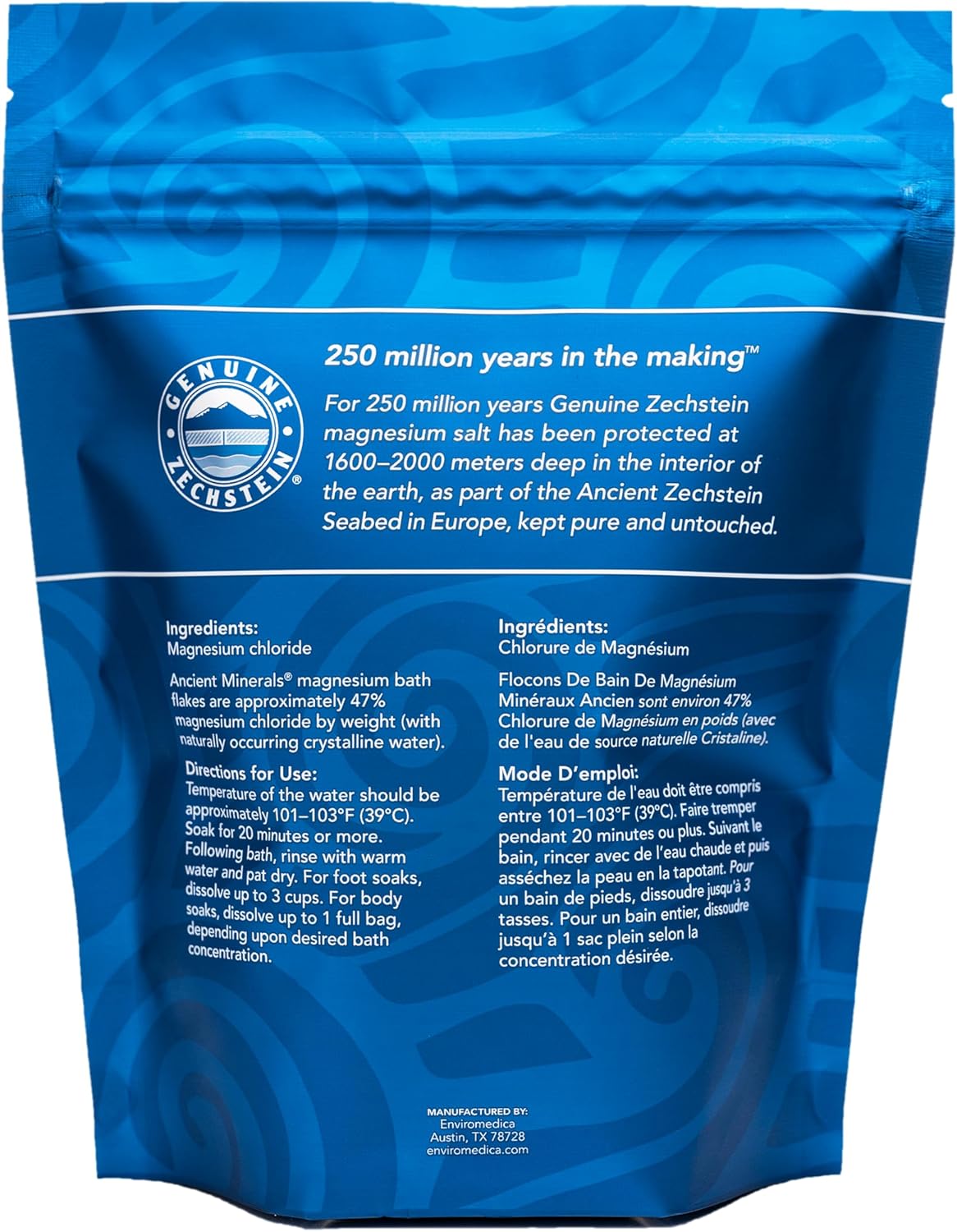 Ancient Minerals Magnesium Bath Flakes – Pure Zechstein Magnesium Chloride for Soaking and Whole-Body Replenishment, 8 lb Bag (Pack of 3)