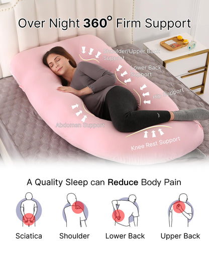 ALLOPERA Pregnancy Pillow, Full Body Maternity Pillow 57 inch, with Removable Washable Cover - Sleep Support for Legs, Back, Neck, Shoulder, HIPS, Belly, Velvet Cover-Grey-Dark Blue