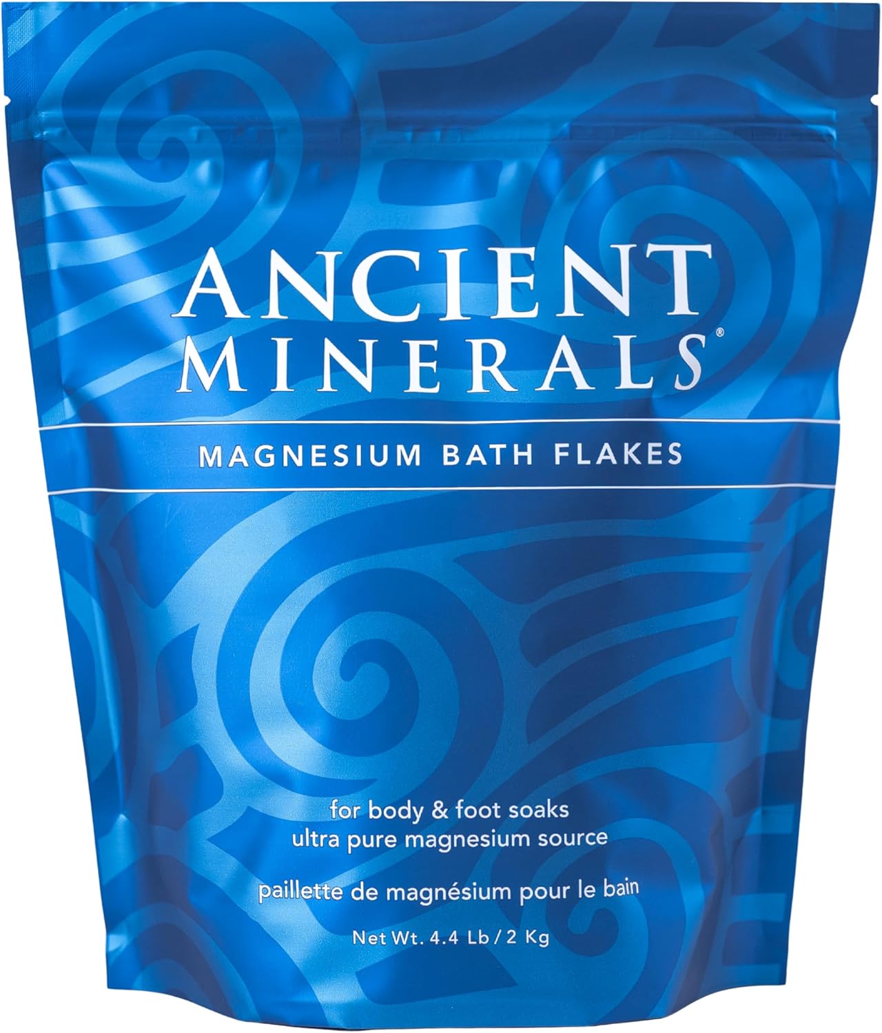 Ancient Minerals Magnesium Bath Flakes – Pure Zechstein Magnesium Chloride for Soaking and Whole-Body Replenishment, 8 lb Bag (Pack of 3)