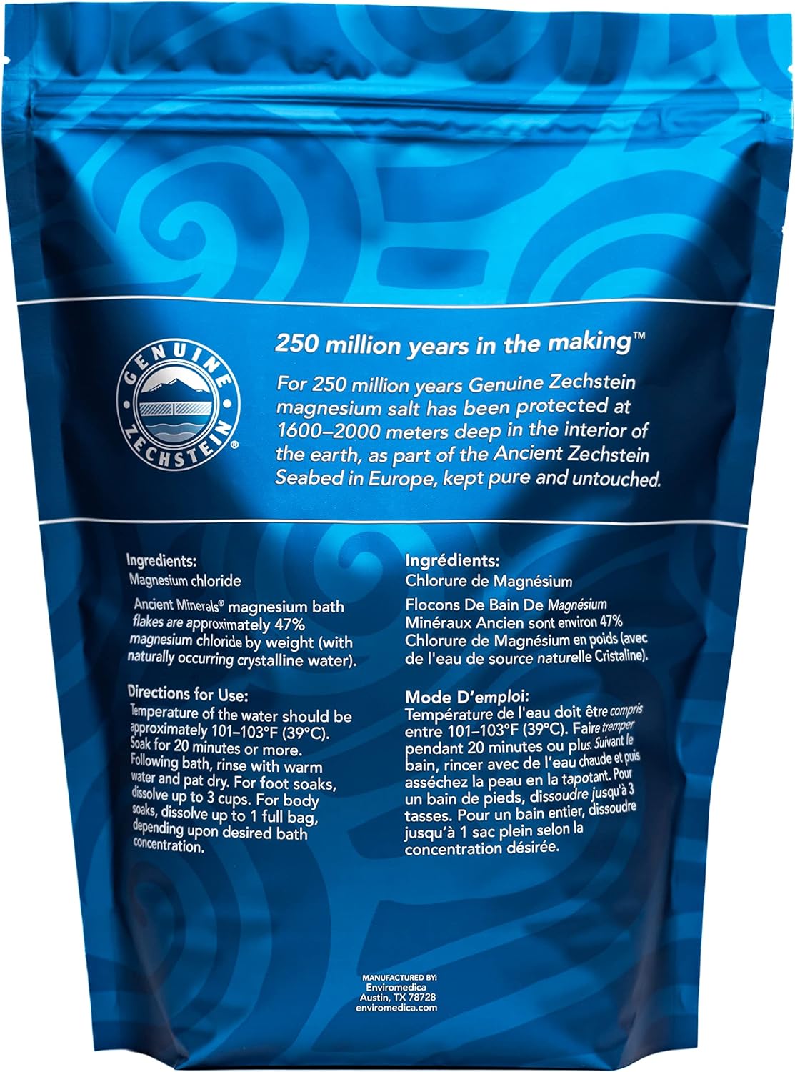 Ancient Minerals Magnesium Bath Flakes – Pure Zechstein Magnesium Chloride for Soaking and Whole-Body Replenishment, 8 lb Bag (Pack of 3)
