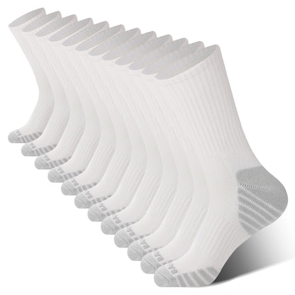 BAMBOO COOL Men's Crew Socks Athletic Cushioned Moisture Wicking 6 Pairs