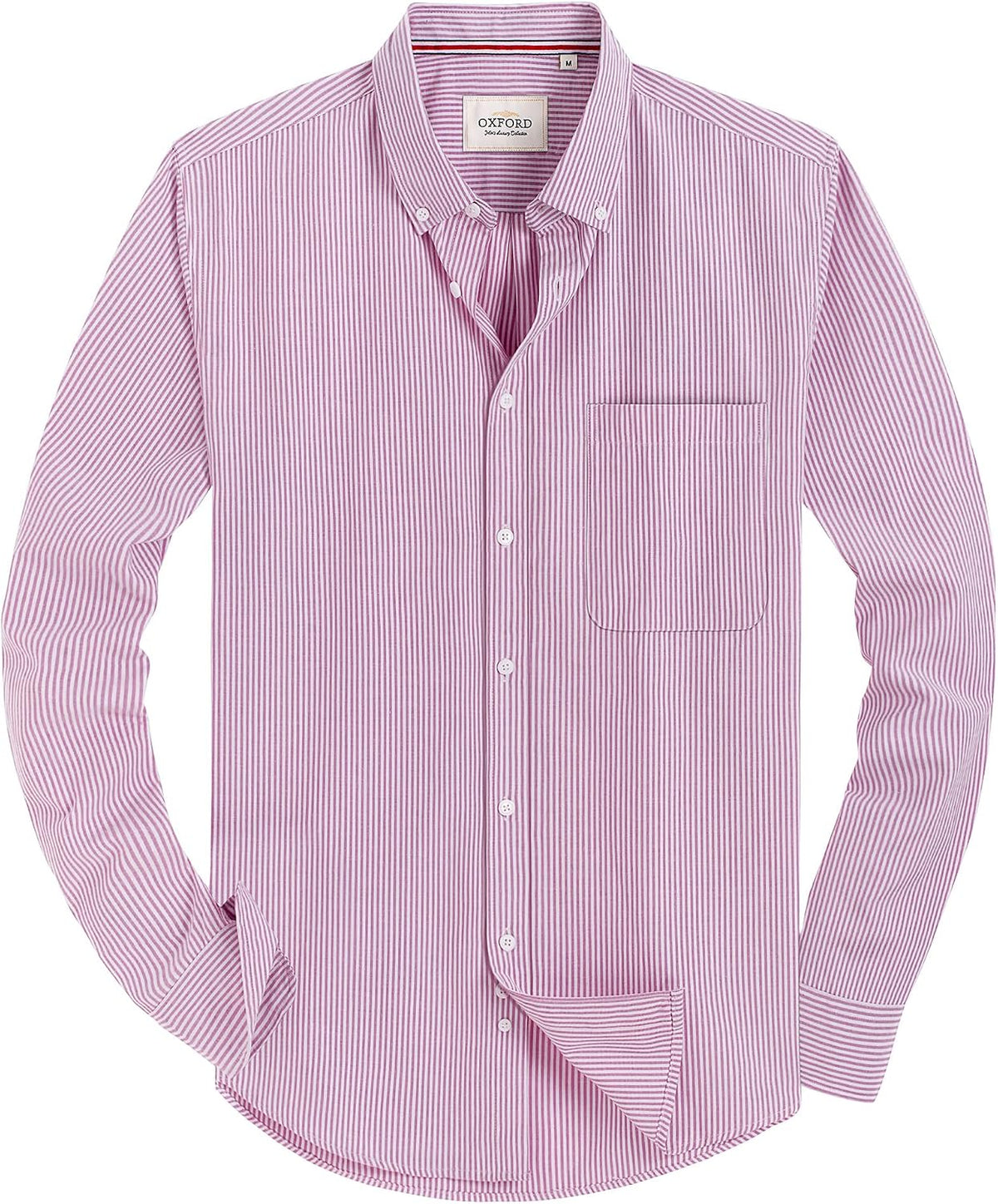 Alimens & Gentle Mens Solid Oxford Shirt Long Sleeve Dress Shirt Work Casual Button Down Shirts with Pocket