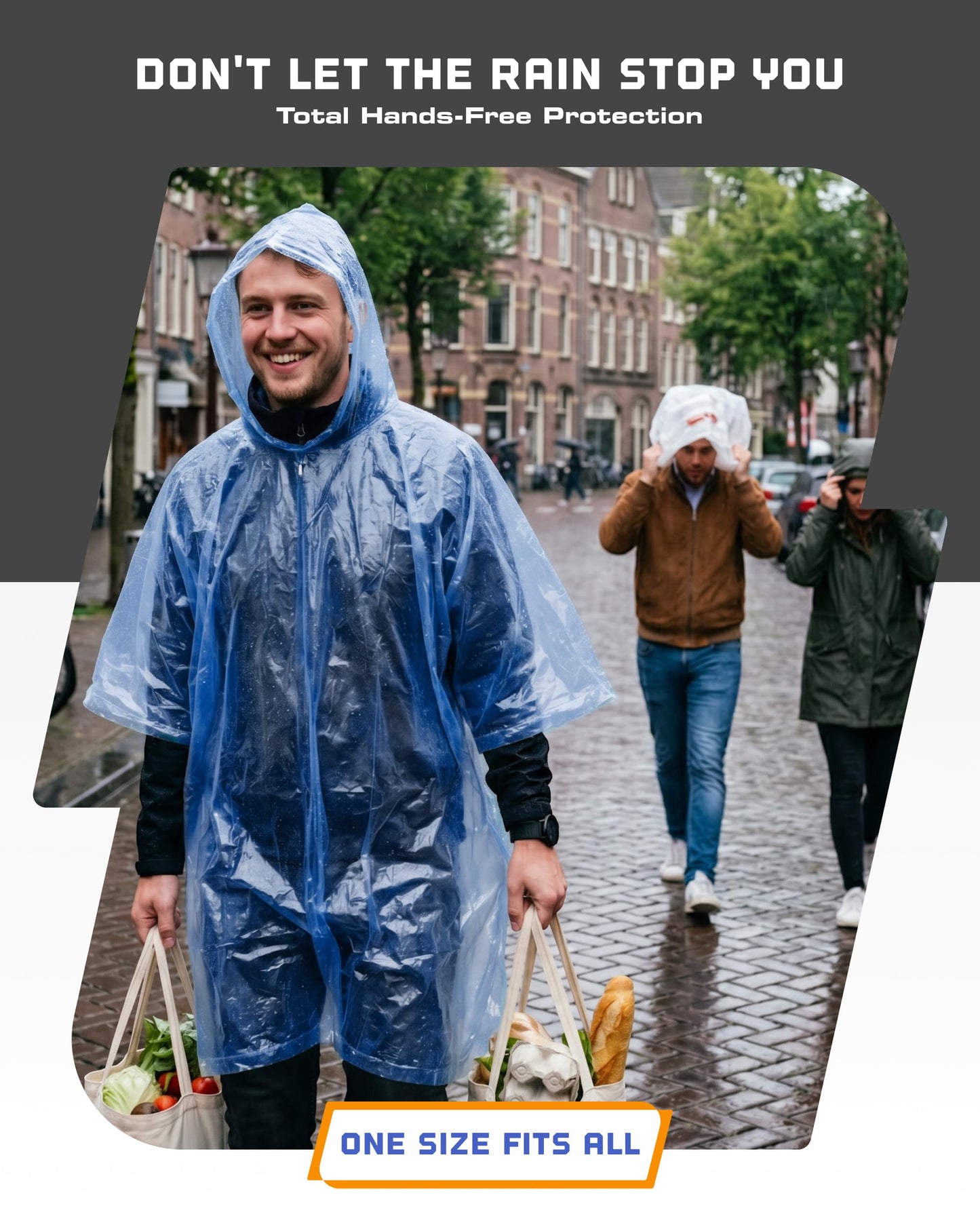 Hagon PRO Disposable Rain Ponchos for Adults (5 Pack)