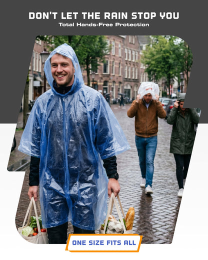 Hagon PRO Disposable Rain Ponchos for Adults (5 Pack)