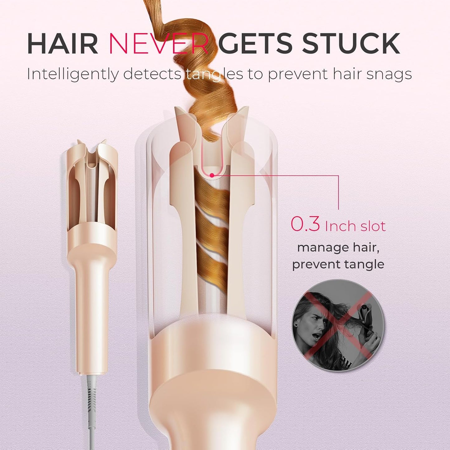 TYMO Automatic Rotating Curling Iron, TYMO CURLPRO Beach Waves Hair Curler