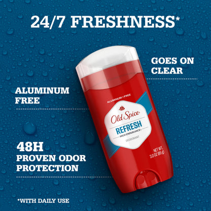 Old Spice Aluminum Free Deodorant For Men, High Endurance, 24/7 Sweat Defense & Odor Protection to Eliminate Odors, 24/7 Freshness & Lasting Scent, Sport Scent, 3.0 oz (Pack of 3)